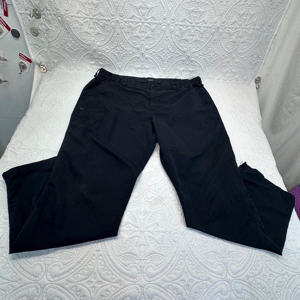 5.11 Tactical Mens Black Ripstop Pants 48x34 Straight Leg Utility Duty Trousers